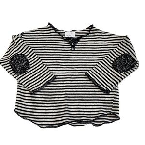 Buho Navy and White Striped Sweater with Relaxed Fit, Size 9 months